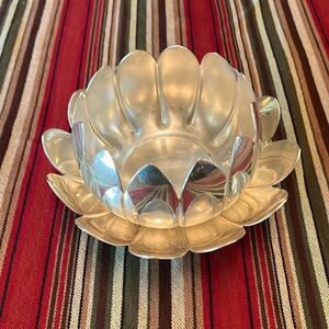 Vintage Reed & Barton Silverplate Lotus Flower frog